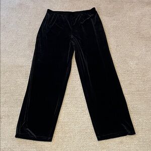 Vintage Requirements Black Velvet Wide Leg Pull On Pants Size M EUC